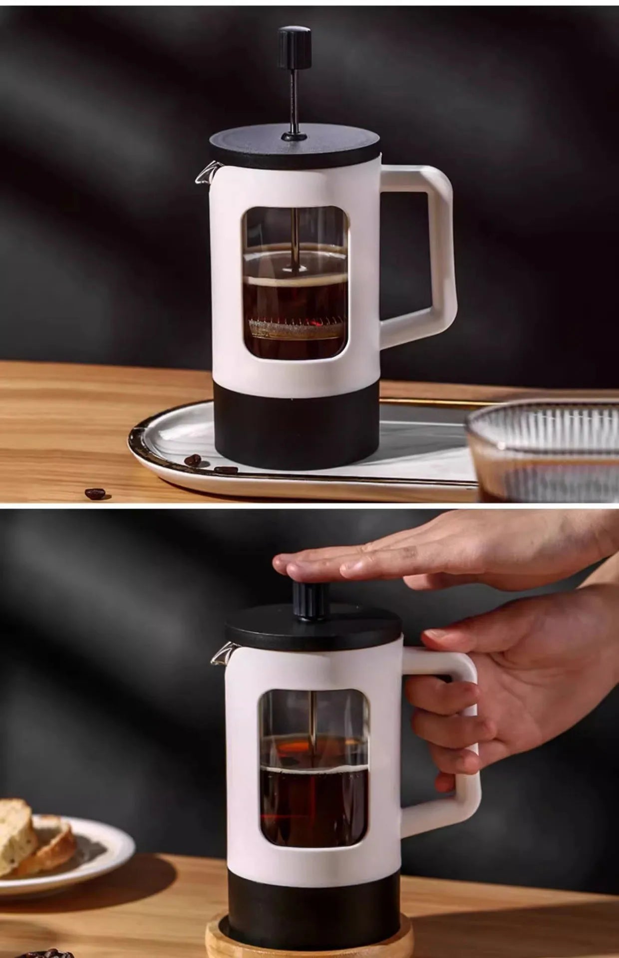 French press coffee maker 600ML coffee pot, kitchen tools utensils glass