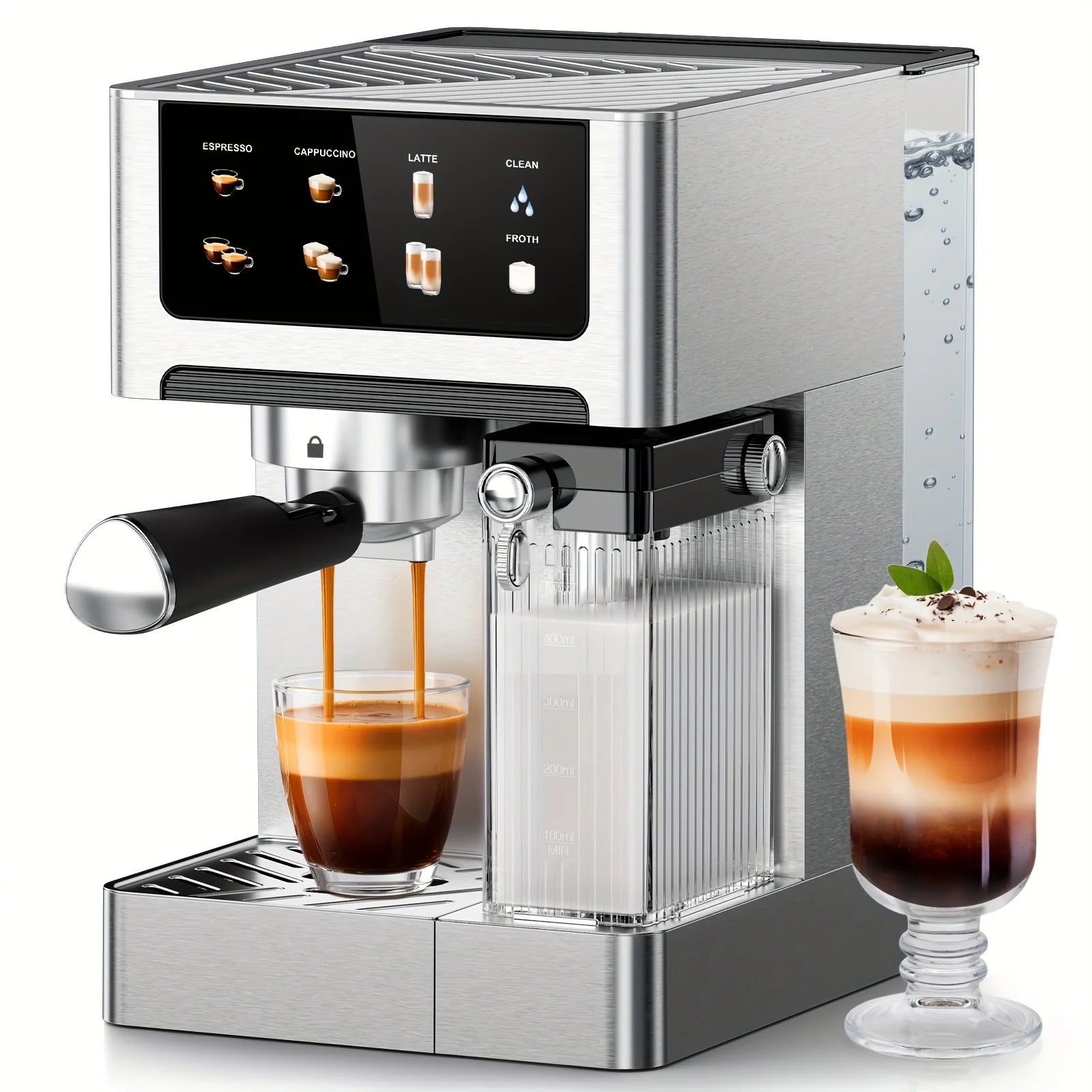 Bar Dual Boiler Espresso And Cappuccino Machine Latte Coffee Maker Control
