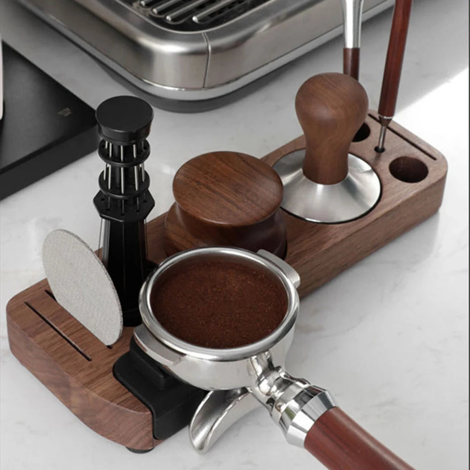 Coffee Tamper Mat Station Stand Portafilter Holder Support Base Rack