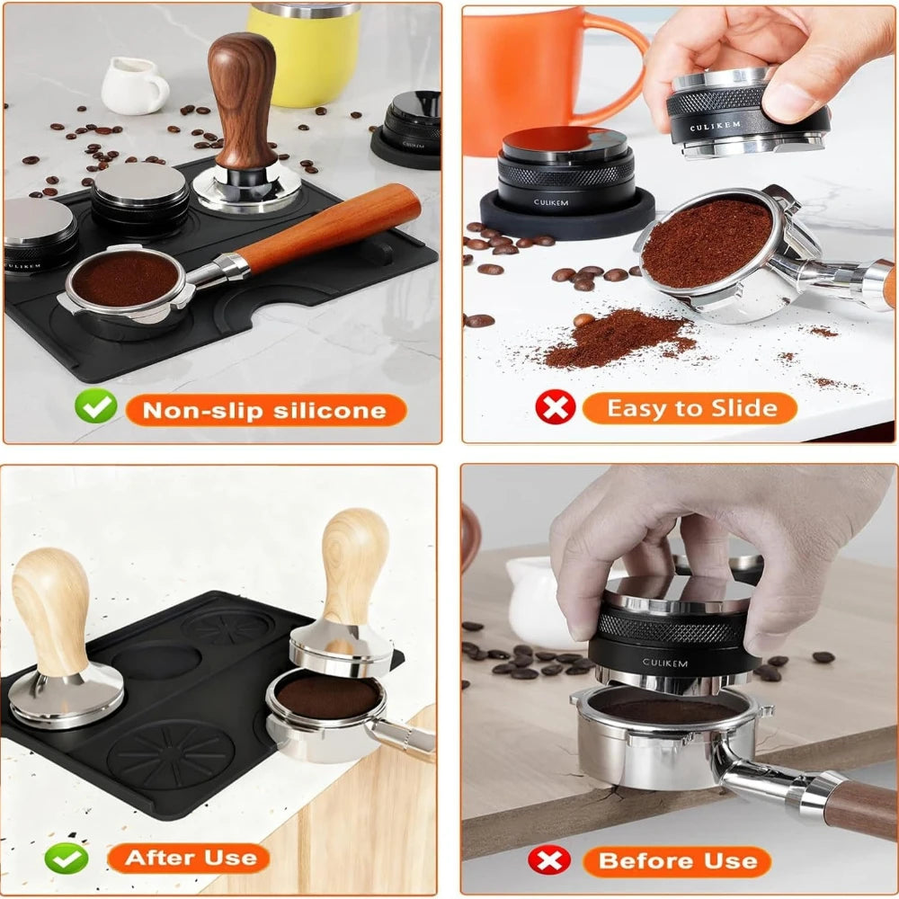 Silicone Coffee Tamper Mat Espresso Distributor Station Portafilter Silicone Pad