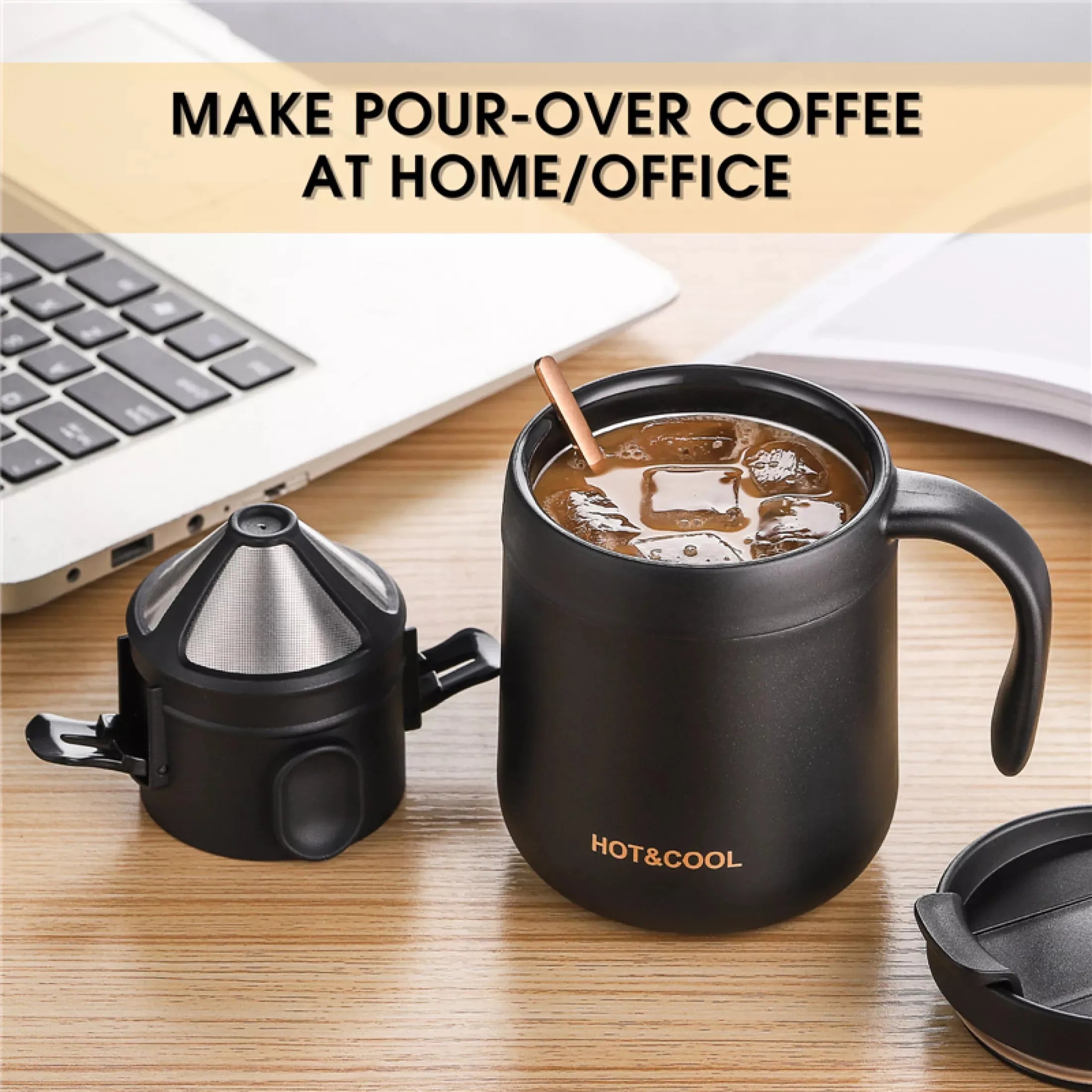 304 Stainless Steel Portable Coffee Filter Drip Coffee Tea Holder Reusable Mug