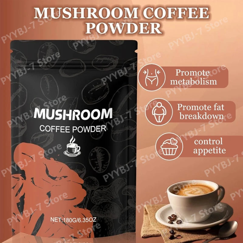 Mushroom Coffee Powder Dietary Supplement for Mental Clarity and Energy