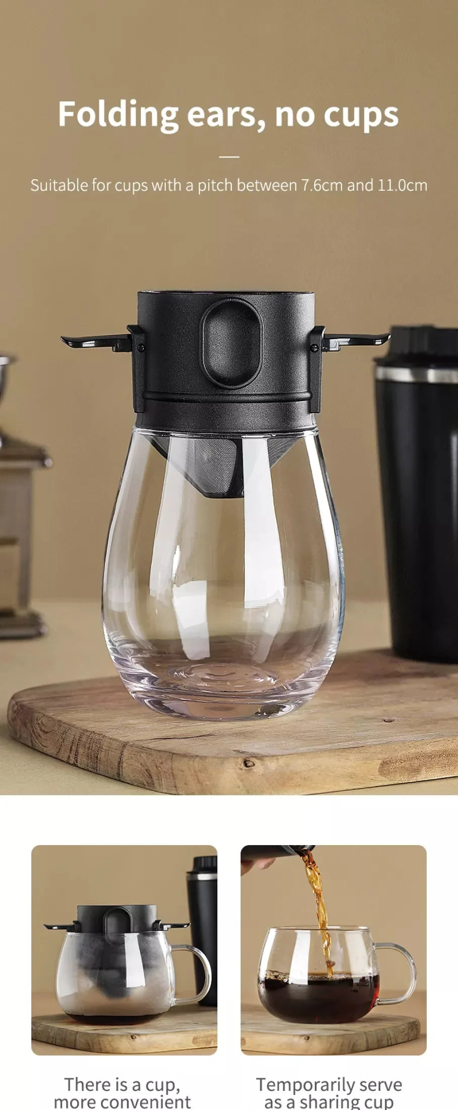304 Stainless Steel Portable Coffee Filter Drip Coffee Tea Holder Reusable Mug