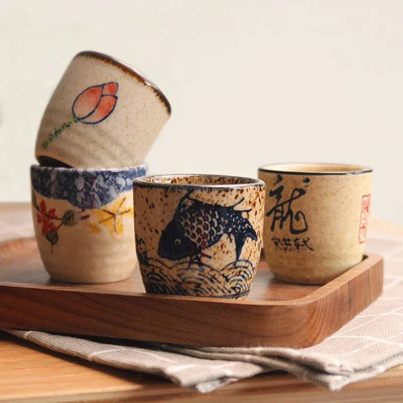 Ceramic antique white wine cup sake set home retro coffee cup wine pot shochu