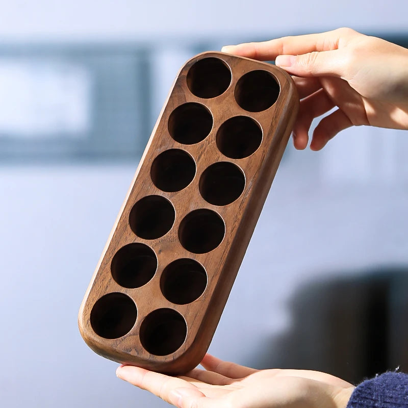 Havmore Wooden Holder 12 Testing Tubes Single Dose Coffee Bean Glass Container