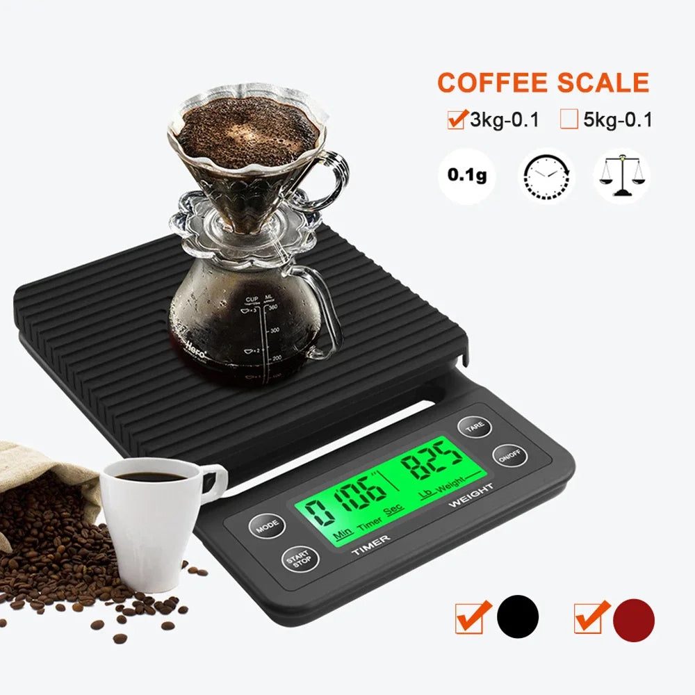 Drip Coffee Scale With Timer Portable Electronic Digital Kitchen Scale