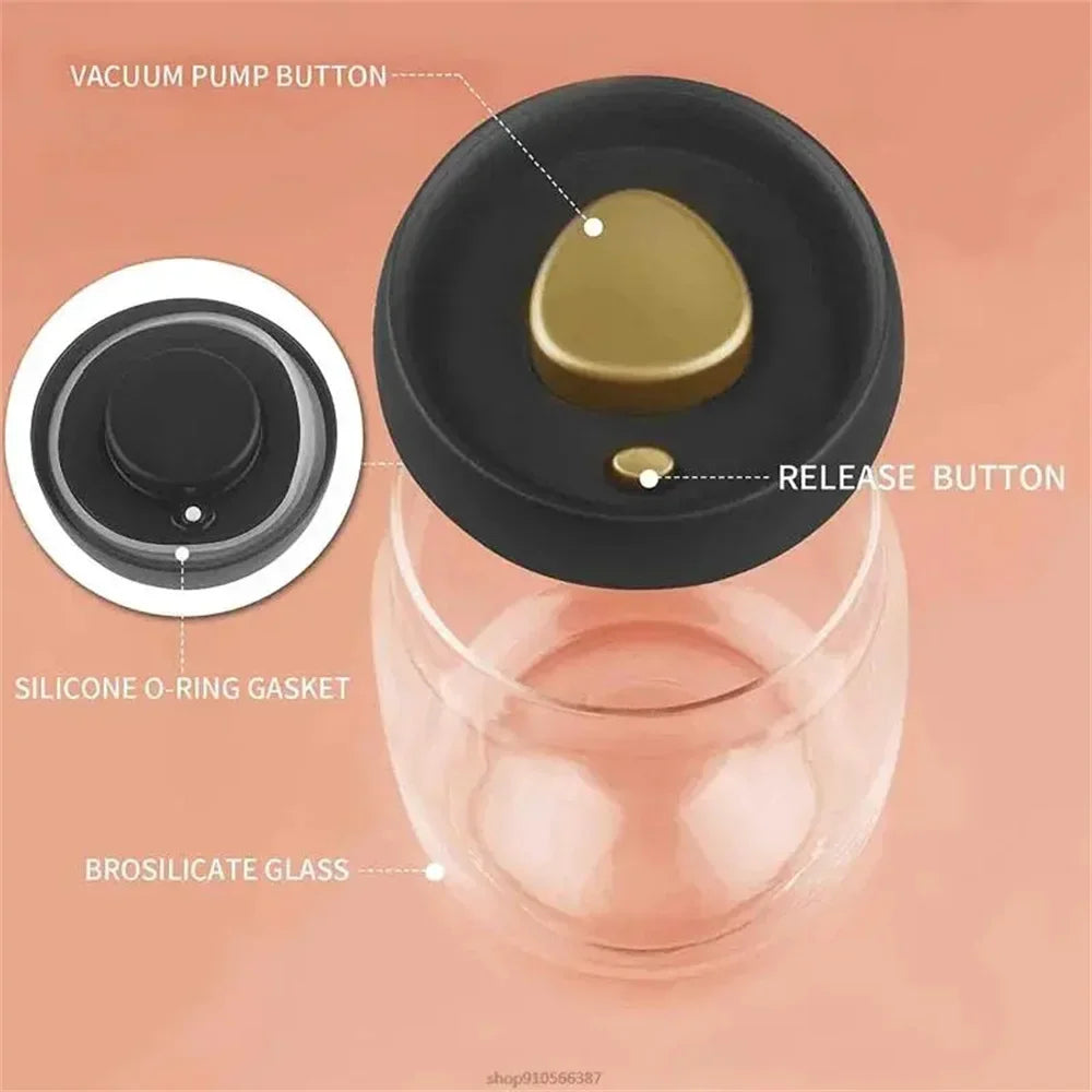 Coffee Beans Vacuum Sealed Tank Transparent Glass Food Storage Jars