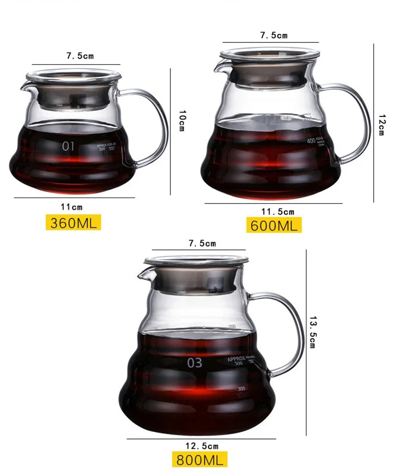 Coffee Carafe Clouds Shape Glass Kettle Sharing Pot with Lids Coffee Pot for Pour