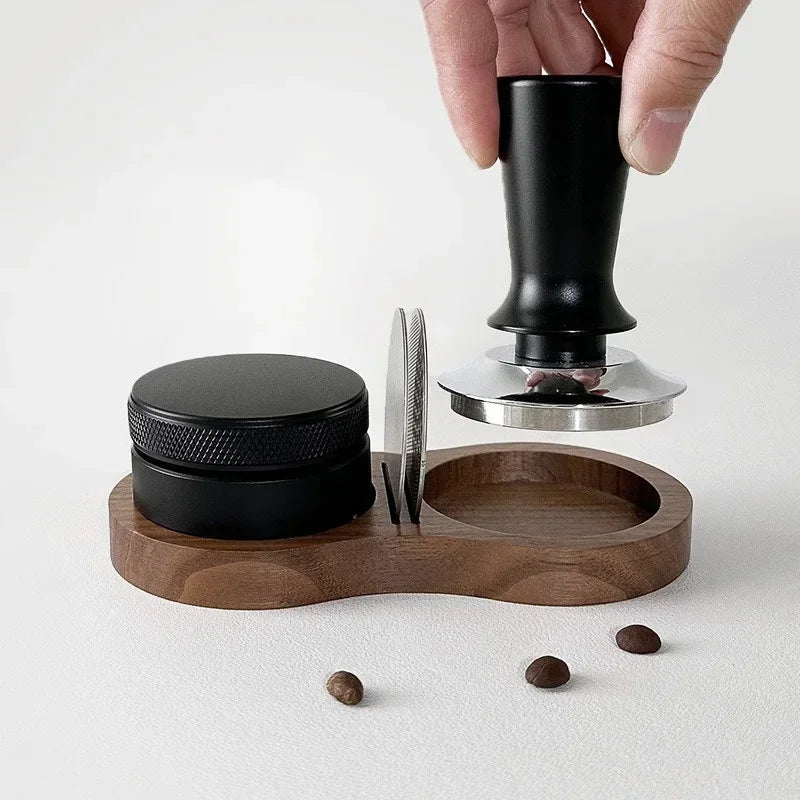 Walnut Wood Coffee Tamper Mat Station Stand Coffee Powder Base Coffee Tools