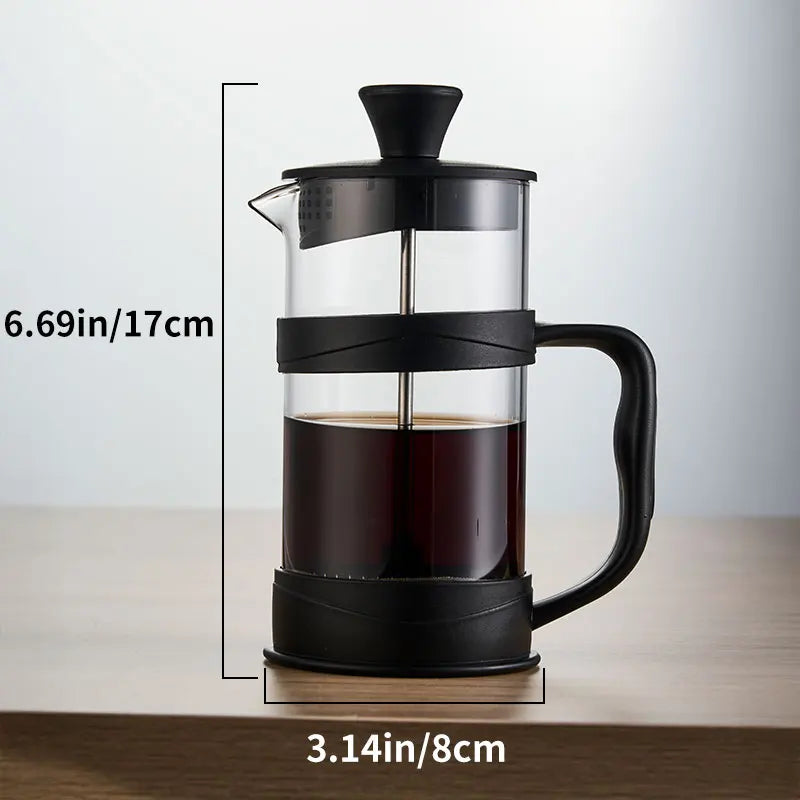 French Press Coffee Tea Maker, Camping Mini Coffee Heat Resistant Glass