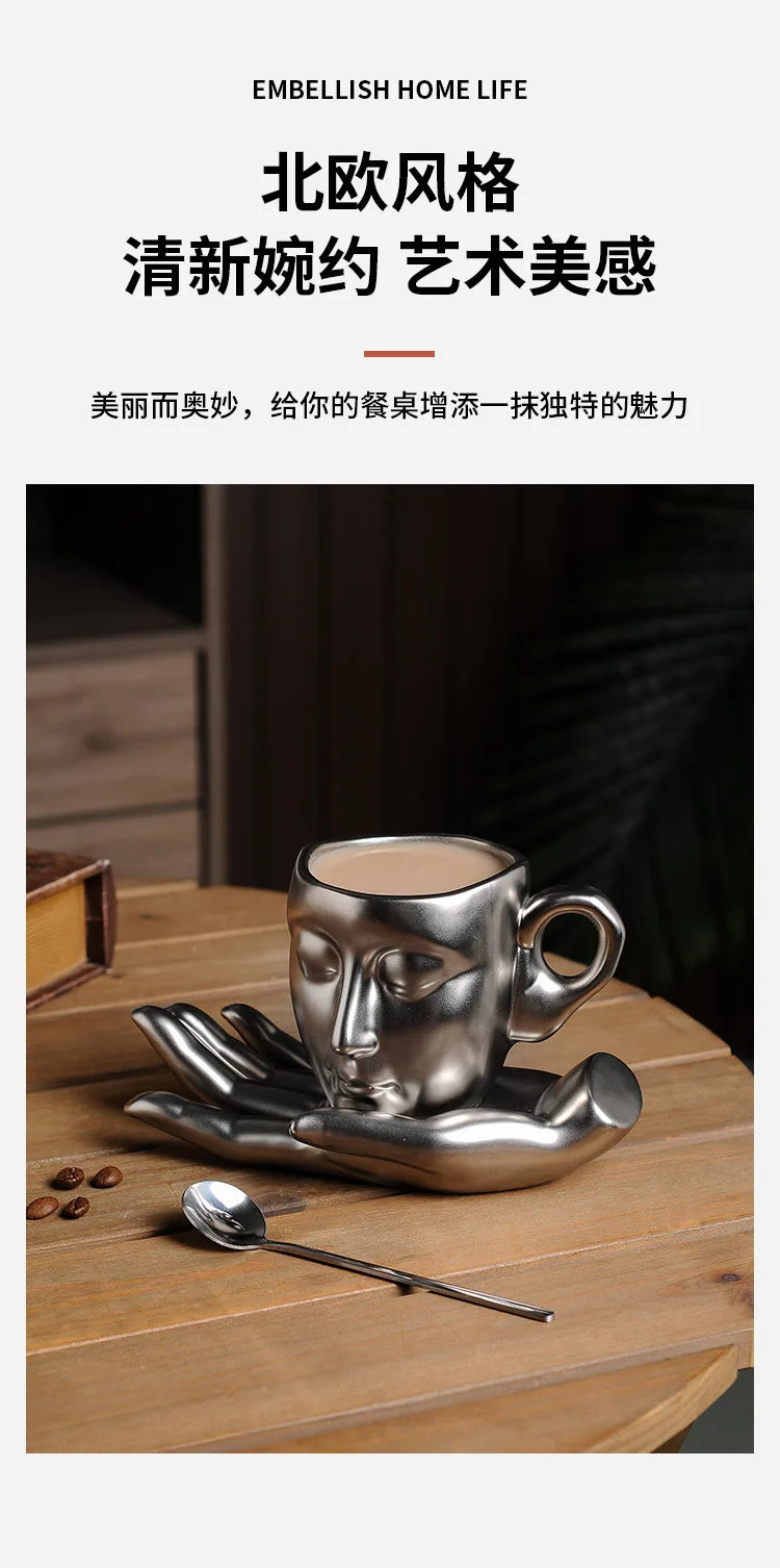 High-temperature ceramic creative abstract art hand-scented coffee cups