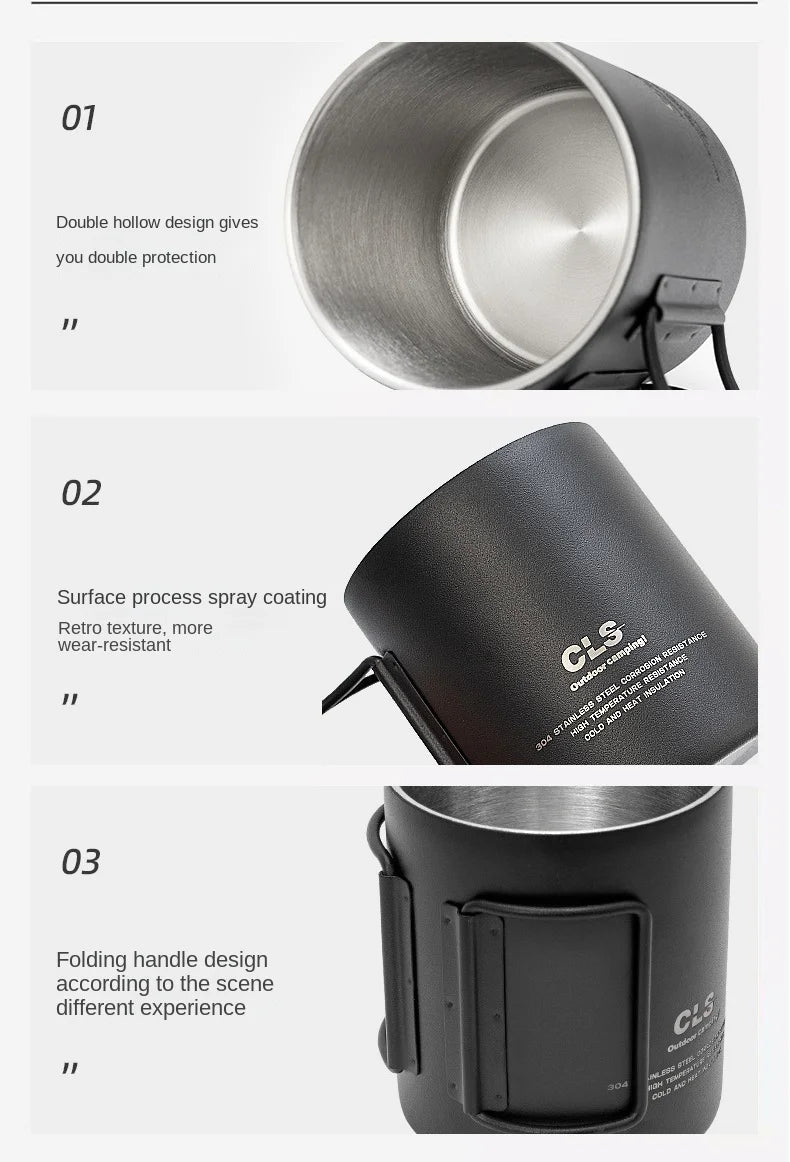 Double Layer stainless Steels Water Cup Coffee Tea Mug Party for Home Outdoor
