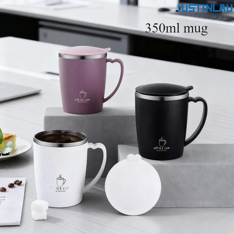 Stainless Steel Double-layer Insulated Cups Water Bottle Handle Coffee Cup