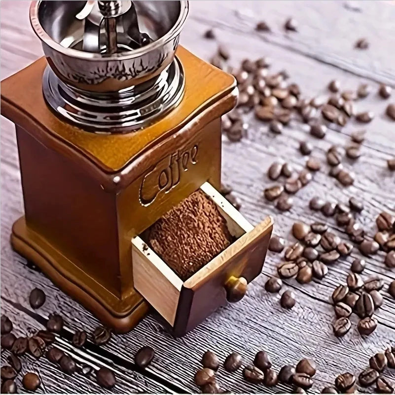 Manual Coffee Grinder - Classic Italian Style Hand Crank Mill Grinding Machine