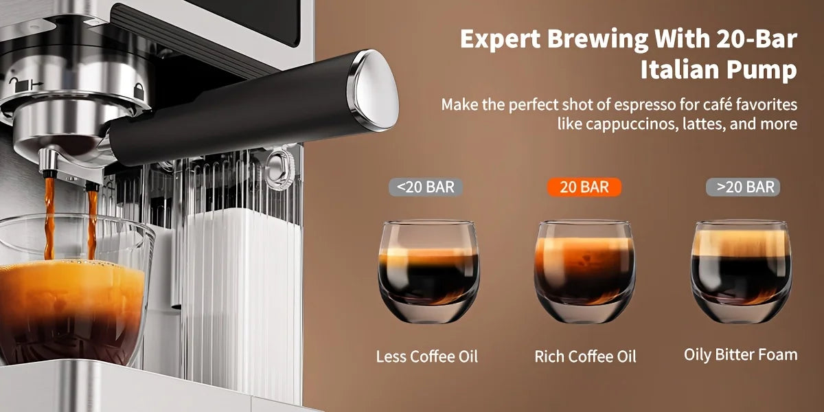 Bar Dual Boiler Espresso And Cappuccino Machine Latte Coffee Maker Control