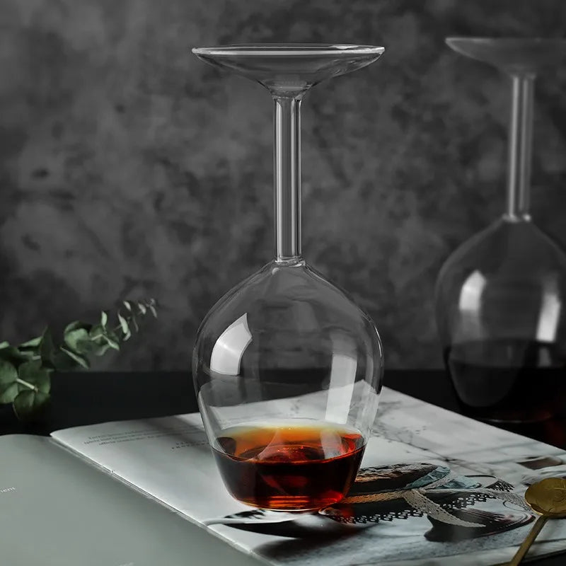 Hand-Blown Borosilicate Glass Wine Goblet Shatterproof Inverted Cup Thermal