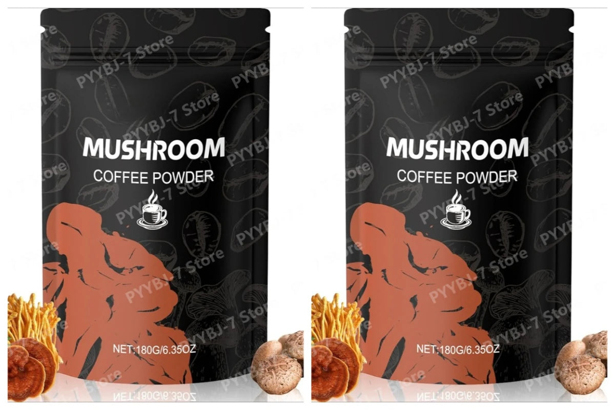 Mushroom Coffee Powder Dietary Supplement for Mental Clarity and Energy