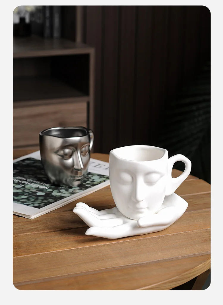 High-temperature ceramic creative abstract art hand-scented coffee cups