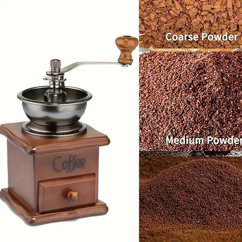 Manual Coffee Grinder - Classic Italian Style Hand Crank Mill Grinding Machine