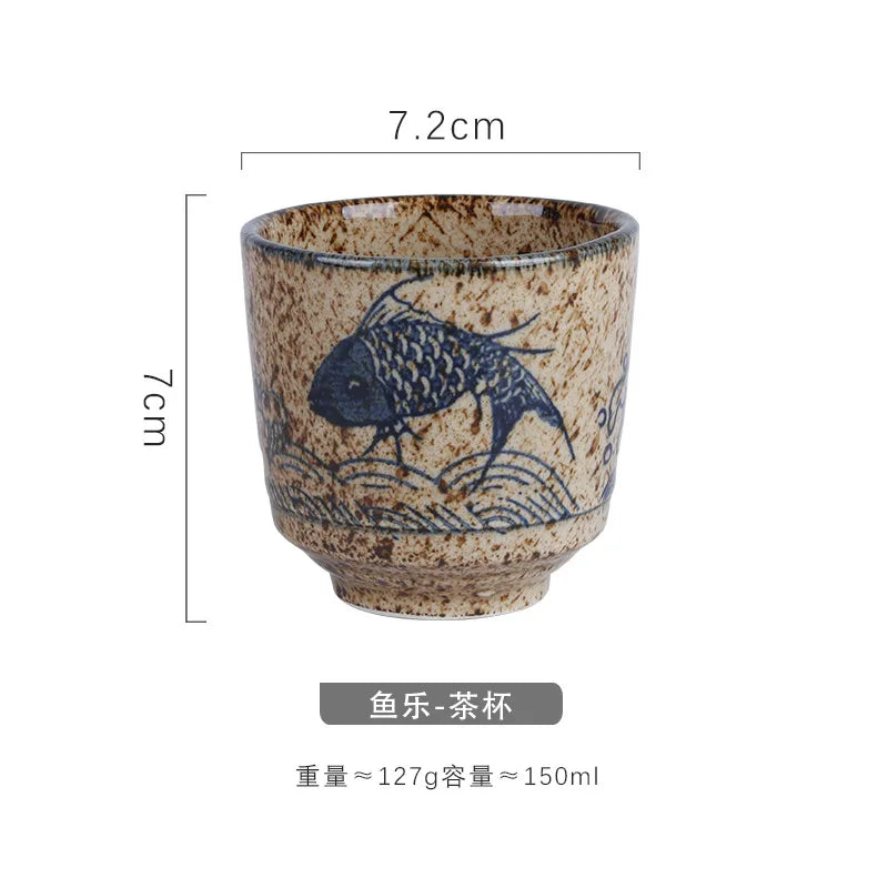 Chinese Retro Ceramic Tea Cup Ceramic Mug Japanese Sake Cup Crockery Tea