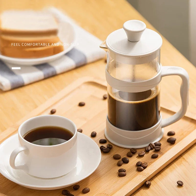 Transparent Glass French Press Pot Heat-resistant Coffee Teapot Filter cup Hand