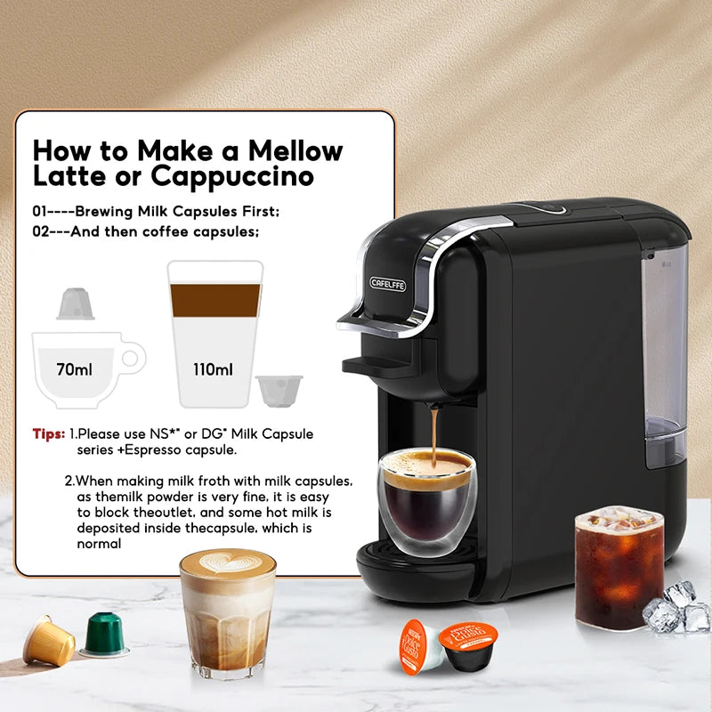 CAFELFFE MK-603 Capsule Coffee Machine Hot Cold Brew Espresso Maker