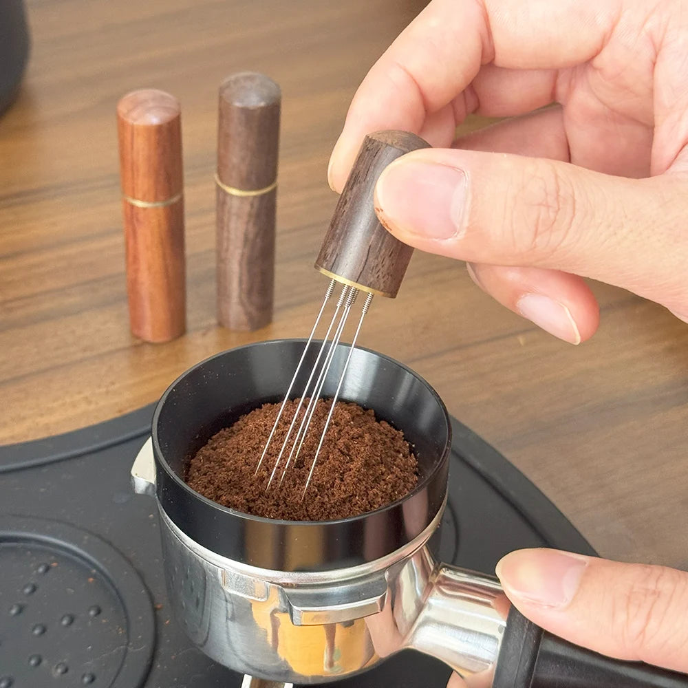 Coffee Needle Distributor Coffee Powder Stirrer Wood Handle Espresso Stirrer