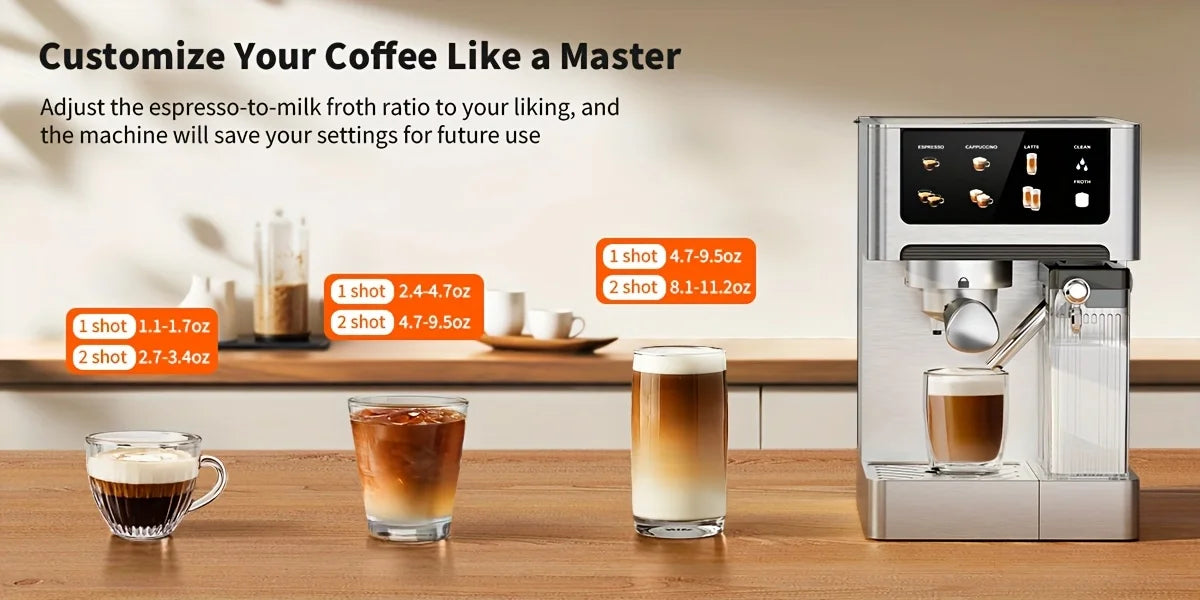 Bar Dual Boiler Espresso And Cappuccino Machine Latte Coffee Maker Control