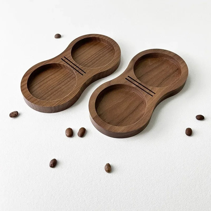 Walnut Wood Coffee Tamper Mat Station Stand Coffee Powder Base Coffee Tools