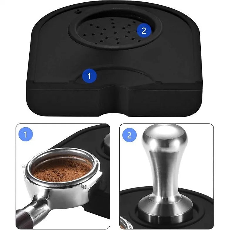 Coffee Tamper Mat Non-Slip Espresso Silicone Pad Cafe Barista Tools