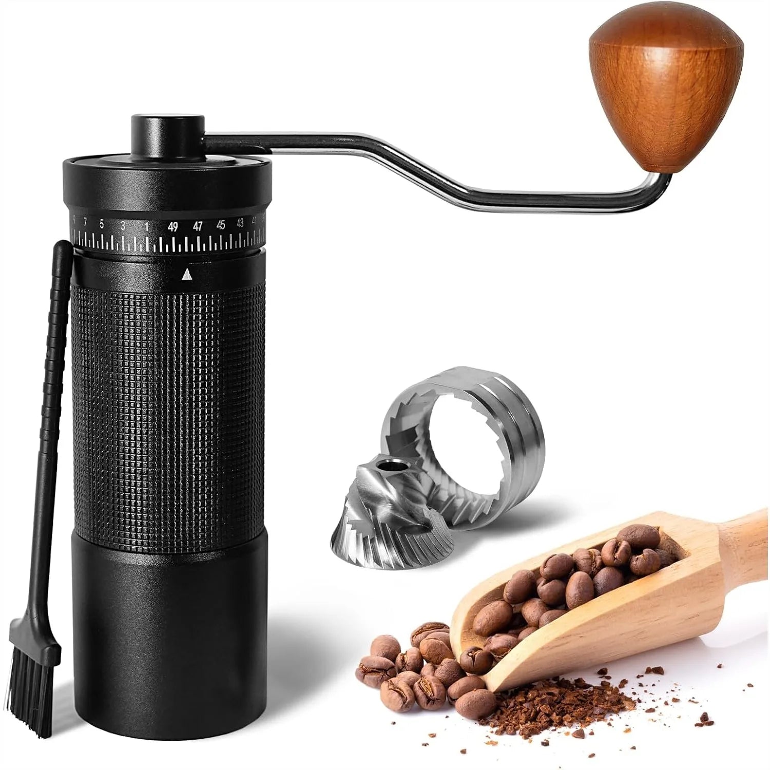 Manual Coffee Grinder with Digital External Adjustable Conical Burr Travel