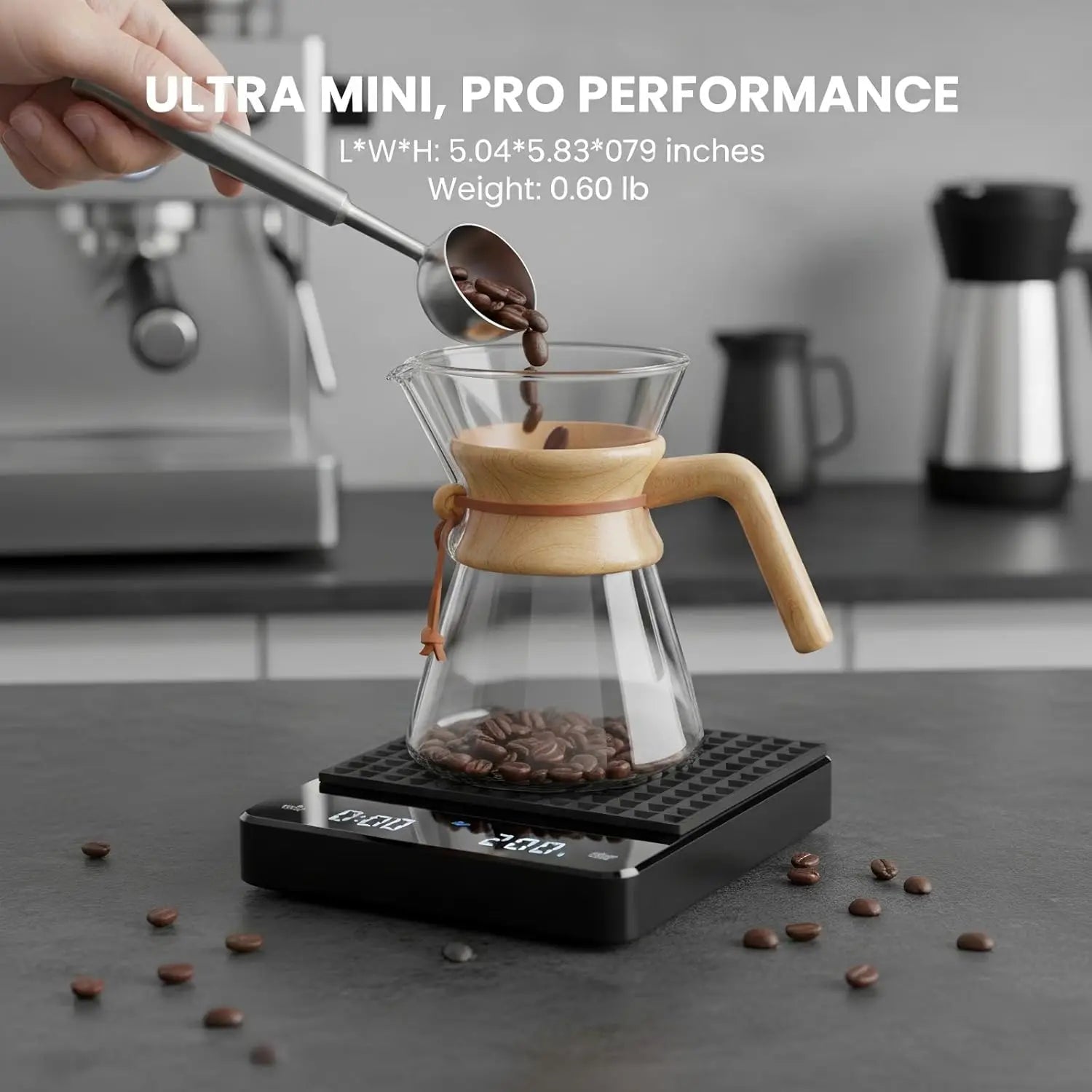 Digital Coffee Scale with Timer High Precision for Pour Over, Espresso, Baking