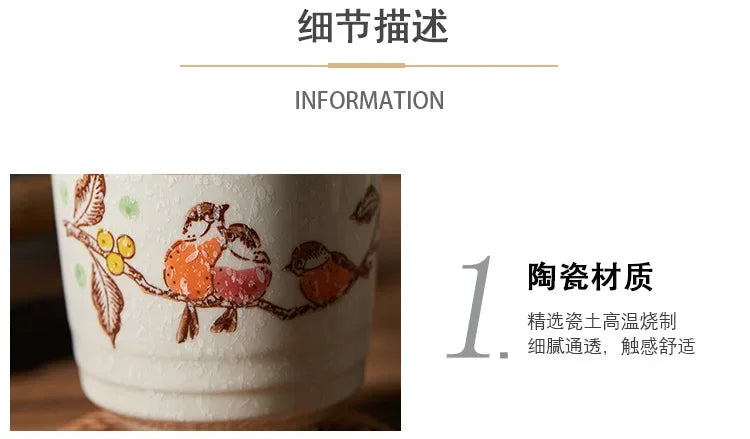 Chinese Retro Ceramic Tea Cup Ceramic Mug Japanese Sake Cup Crockery Tea