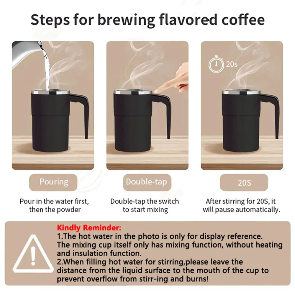 Mini Electric Coffee Cup Rotating Blender With Cover Automatic Mixing Cup Warmer
