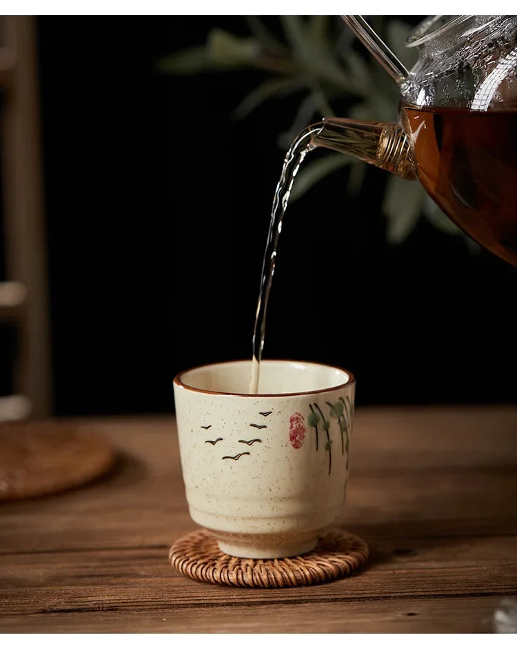 Chinese Retro Ceramic Tea Cup Ceramic Mug Japanese Sake Cup Crockery Tea