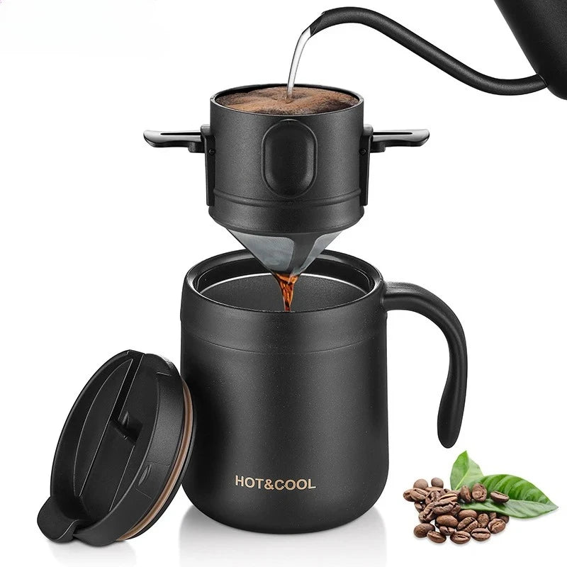 304 Stainless Steel Portable Coffee Filter Drip Coffee Tea Holder Reusable Mug