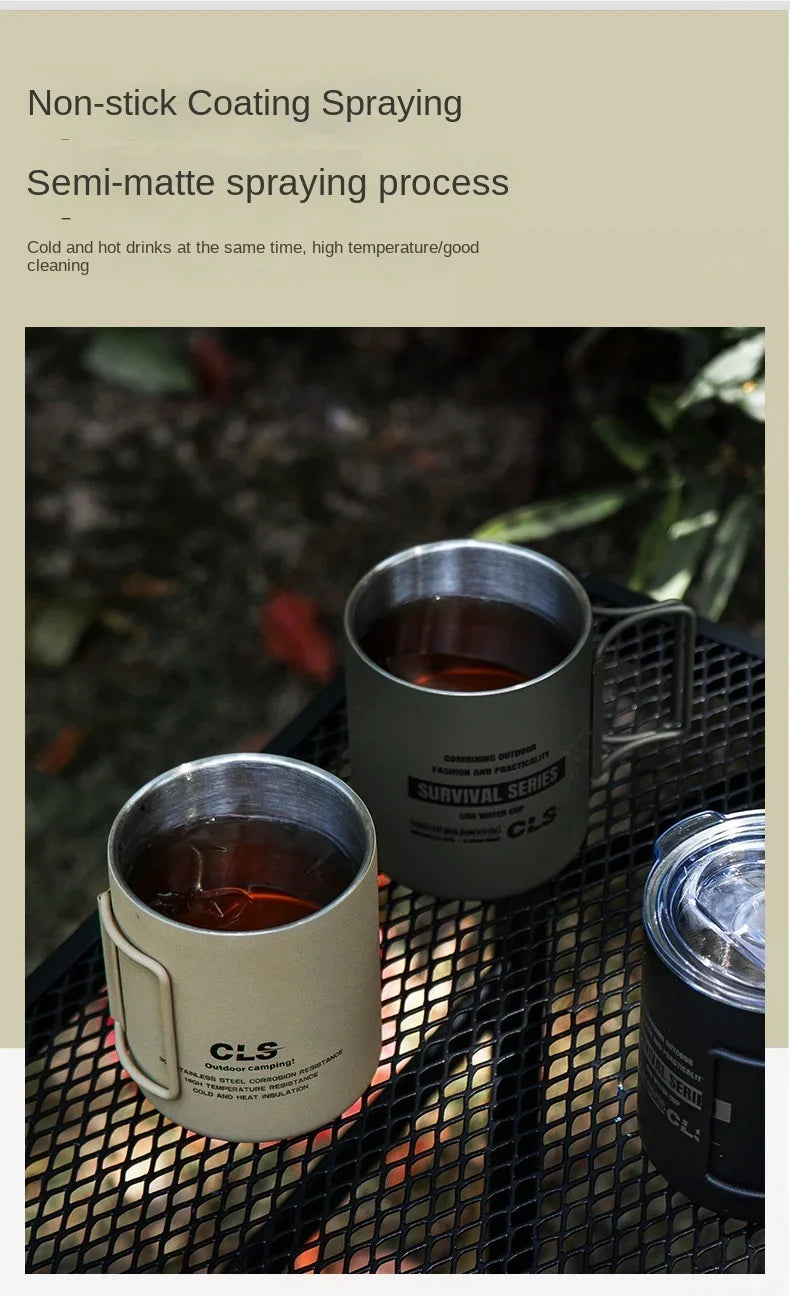 Double Layer stainless Steels Water Cup Coffee Tea Mug Party for Home Outdoor