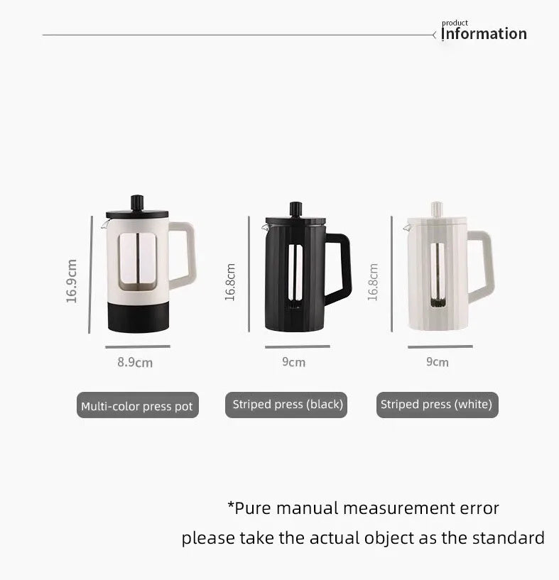 French press coffee maker 600ML coffee pot, kitchen tools utensils glass