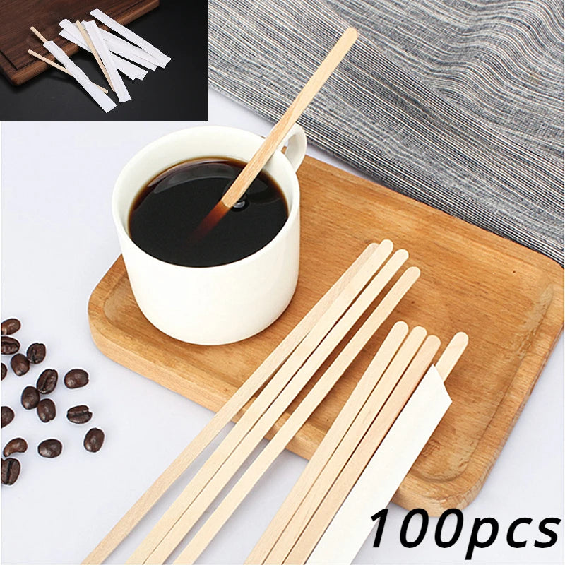 Single Packaged Coffee Wood Coffee Stirrer Disposable Wood Stirring Rod