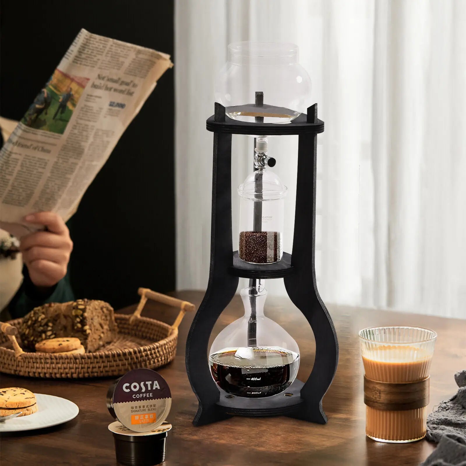 Handcrafted Glass Coffee Drip Tower, Premium Cold Brew System