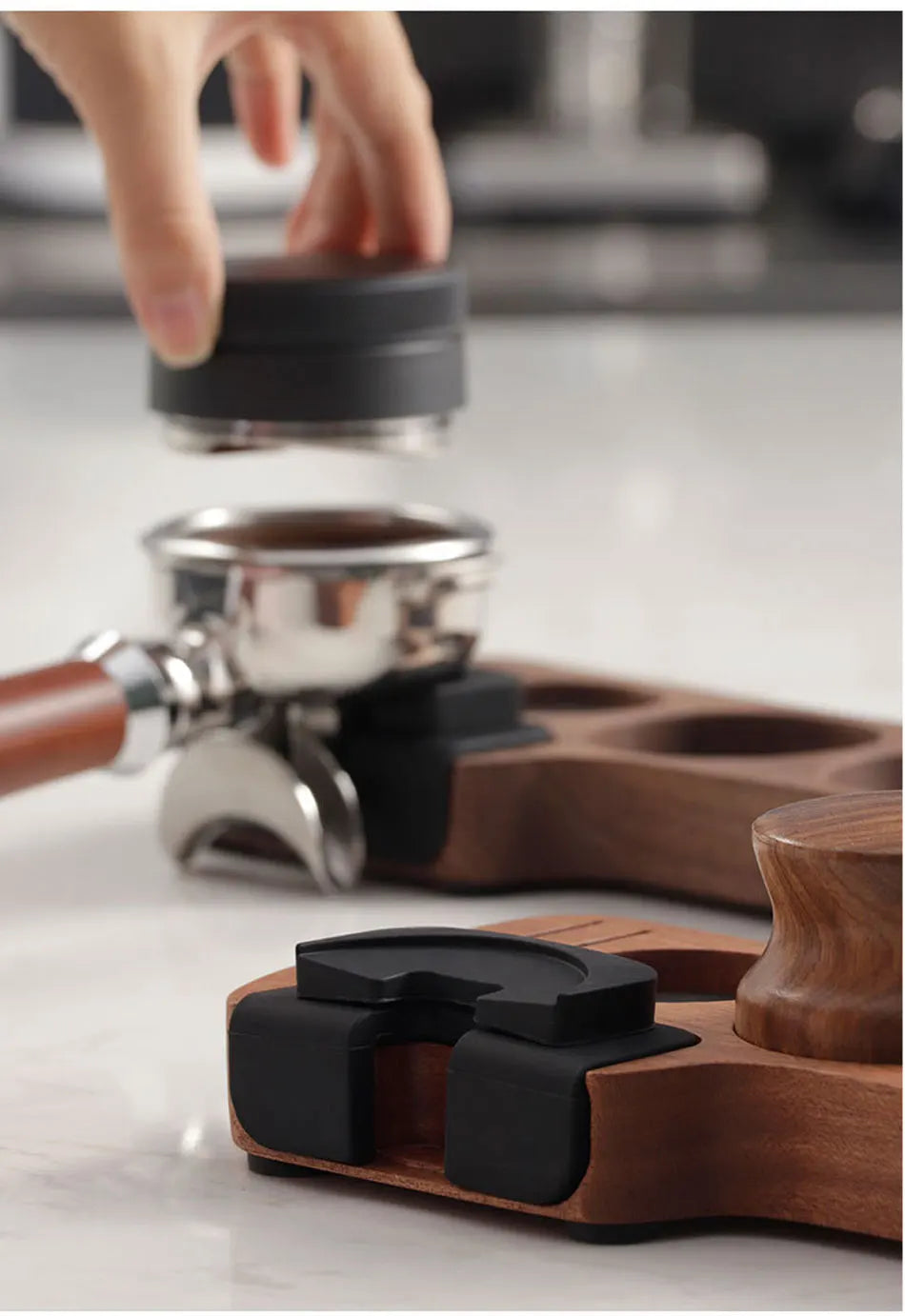 Coffee Tamper Mat Station Stand Portafilter Holder Support Base Rack