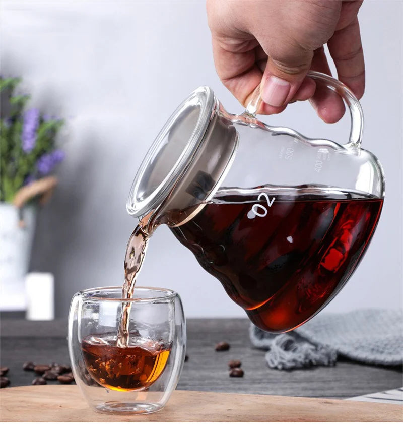 Coffee Carafe Clouds Shape Glass Kettle Sharing Pot with Lids Coffee Pot for Pour