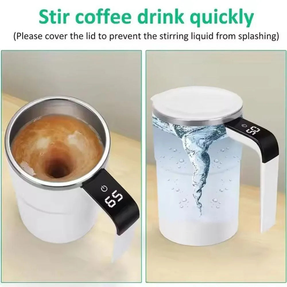 Mini Electric Coffee Cup Rotating Blender With Cover Automatic Mixing Cup Warmer