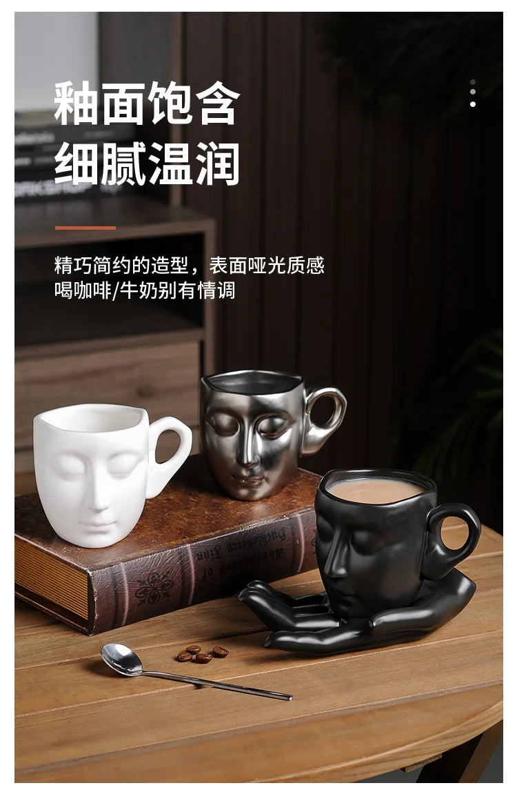 High-temperature ceramic creative abstract art hand-scented coffee cups