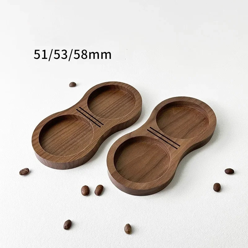 Walnut Wood Coffee Tamper Mat Station Stand Coffee Powder Base Coffee Tools