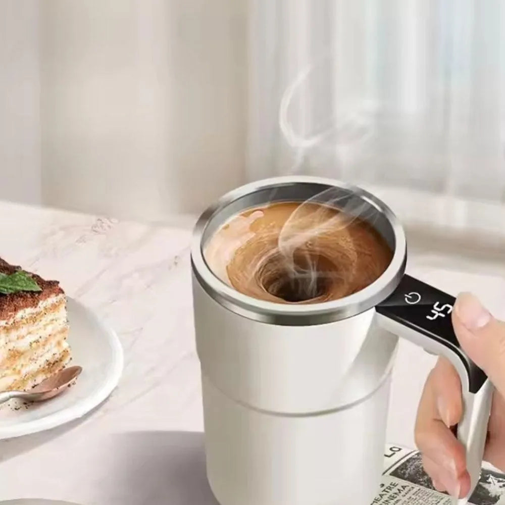 Mini Electric Coffee Cup Rotating Blender With Cover Automatic Mixing Cup Warmer