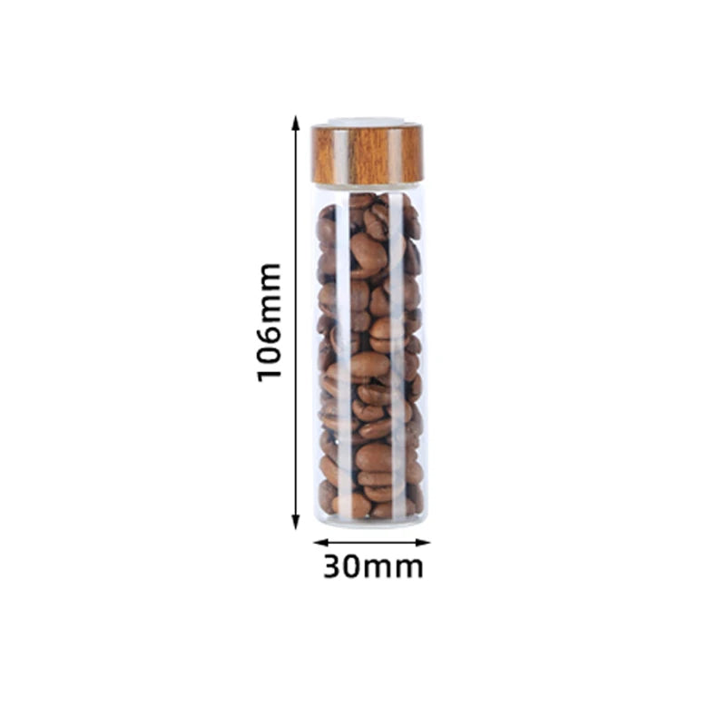 Havmore Wooden Holder 12 Testing Tubes Single Dose Coffee Bean Glass Container