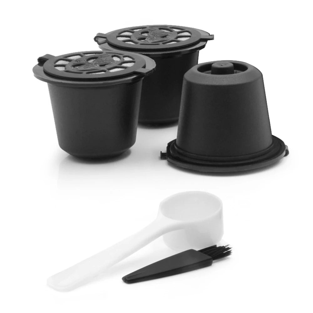 3pcs Refillable Reusable Coffee Capsule Filters for Nespresso Machine