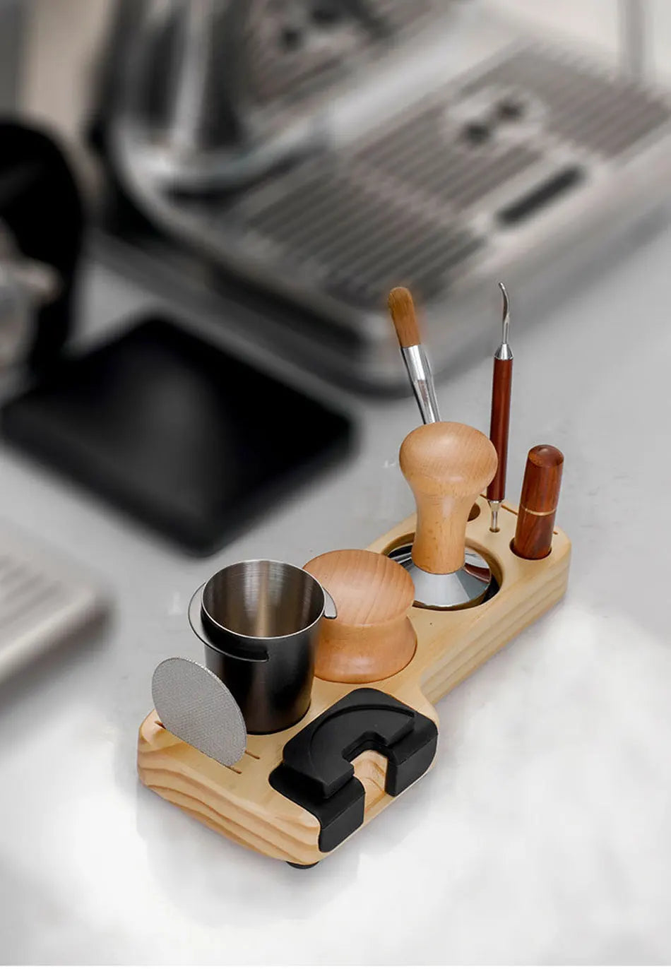 Coffee Tamper Mat Station Stand Portafilter Holder Support Base Rack