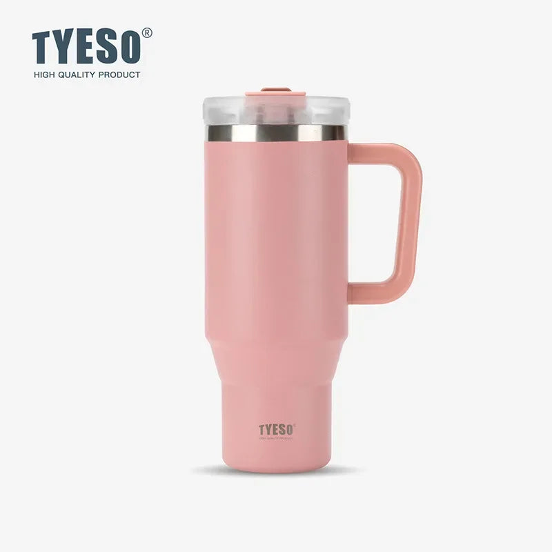 Tumbler Bottle Stainless Steel Car Mug With Handle Straw Thermal Iced Travel